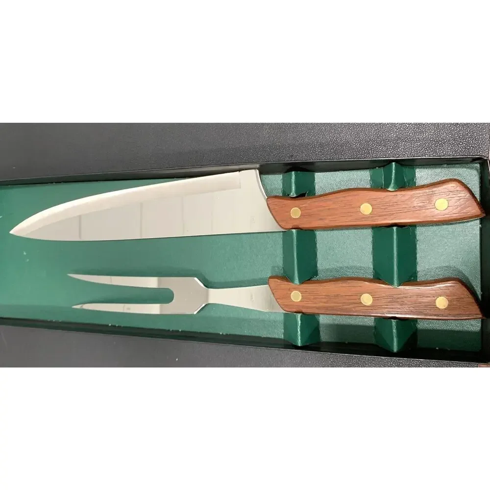 Rogers Stainless Steel Carving Knife & Fork in Box